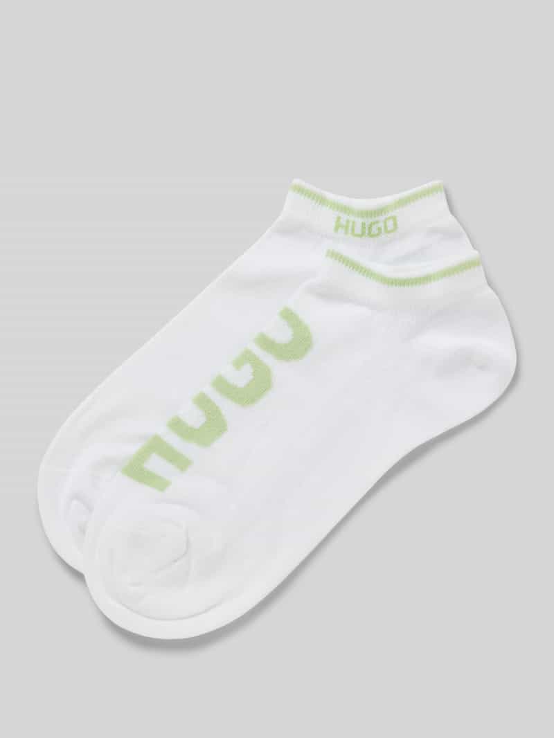 HUGO Sneakersokken met labeldetail in een set van 2 paar