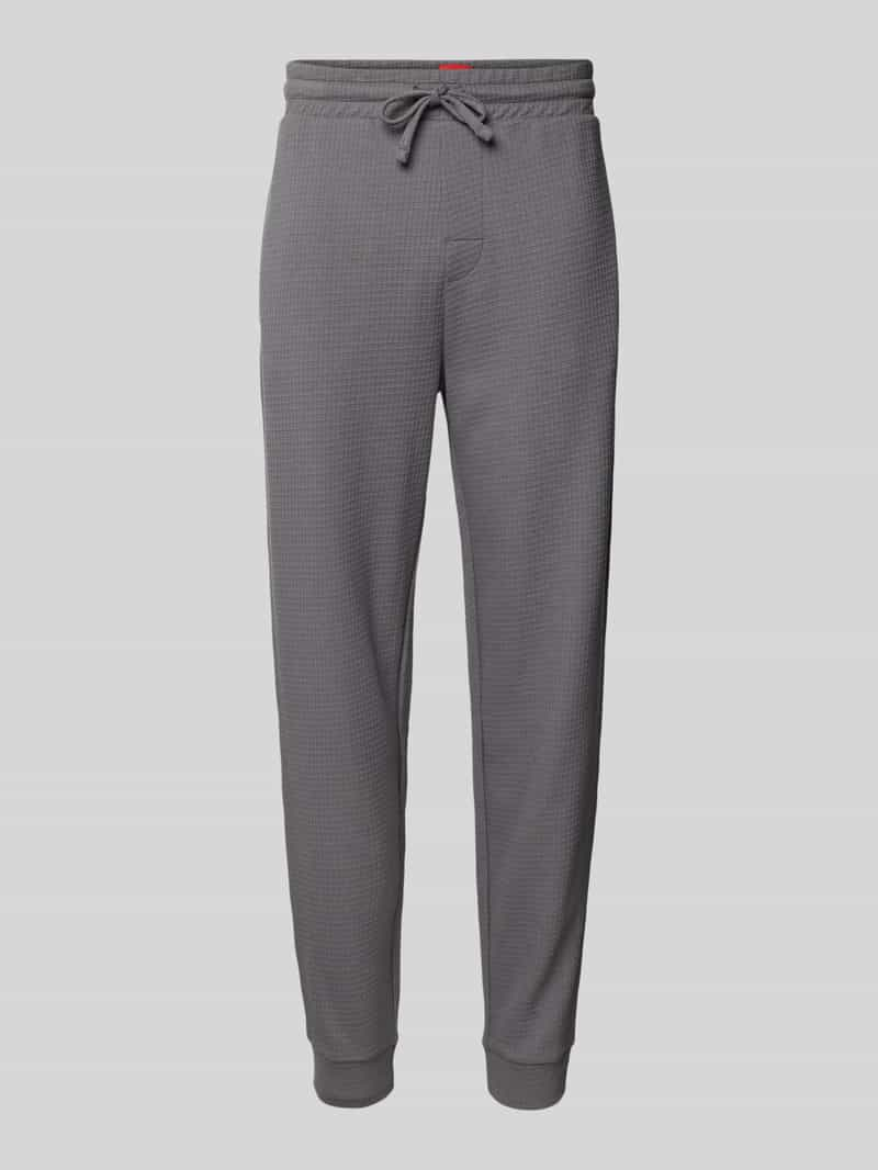 HUGO Relaxed fit sweatpants met structuurmotief, model 'Austin'