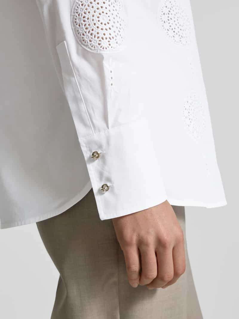 Max Mara Studio Regular fit overhemdblouse met broderie anglaise model 'SESIA'