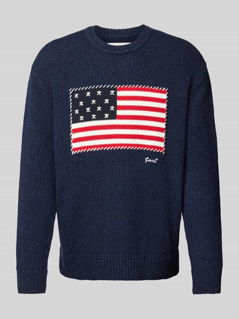 Gant Gebreide pullover met labelstitching