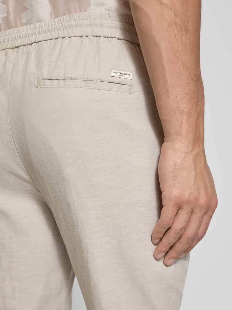 Scotch & Soda Tapered fit stoffen broek met tunnelkoord model 'Warren'