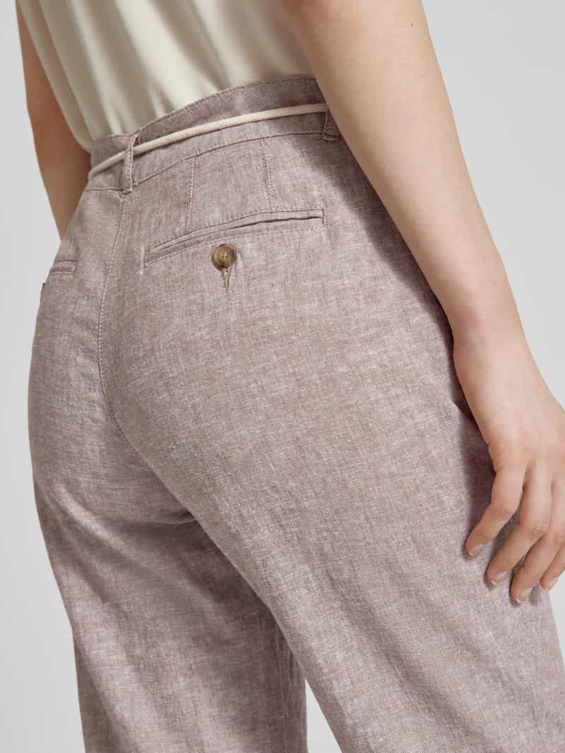 Christian Berg Woman Wide leg linnen broek met strikceintuur