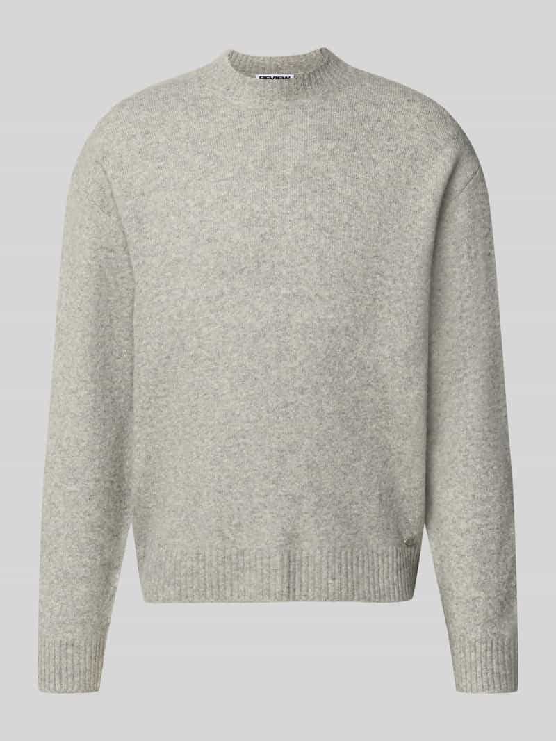 relaxed fit gebreide pullover van materiaalmix met katoengehalte