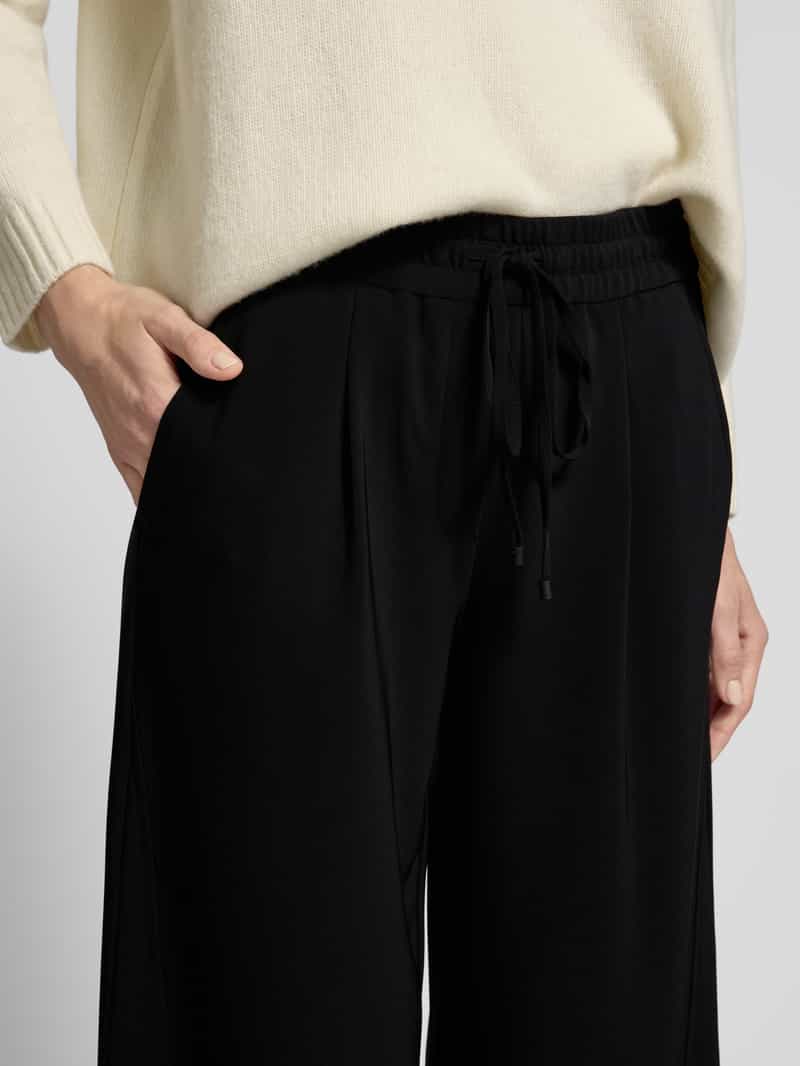 CAMBIO Wide leg stoffen broek met bandplooien model 'AMANDA'