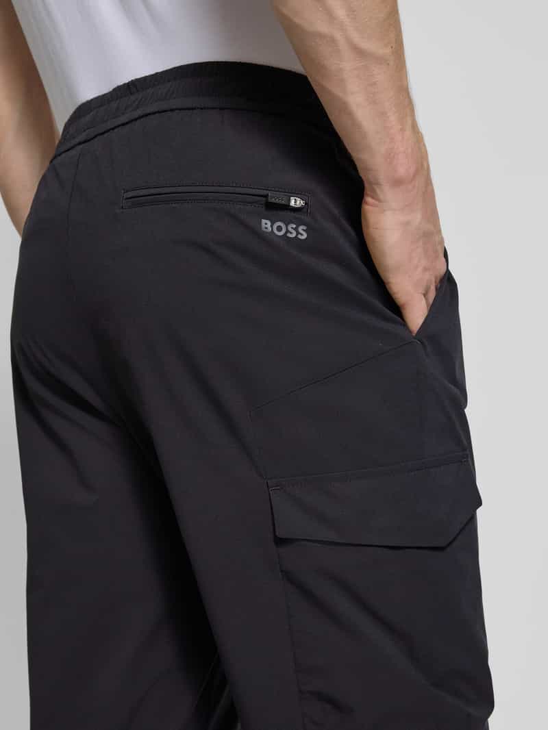 BOSS Green Tapered fit cargobroek met tunnelkoord model 'Urbanex'