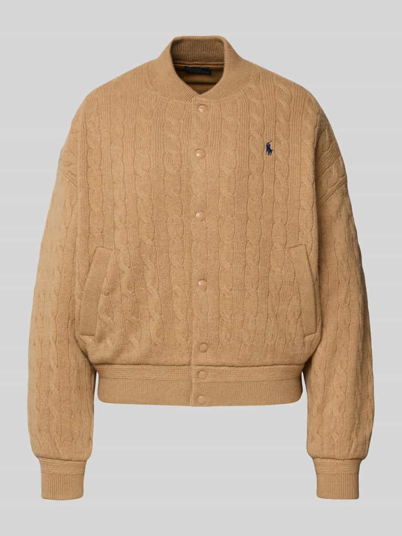 Polo Ralph Lauren Regular fit bomberjack met kasjmier in gebreide look