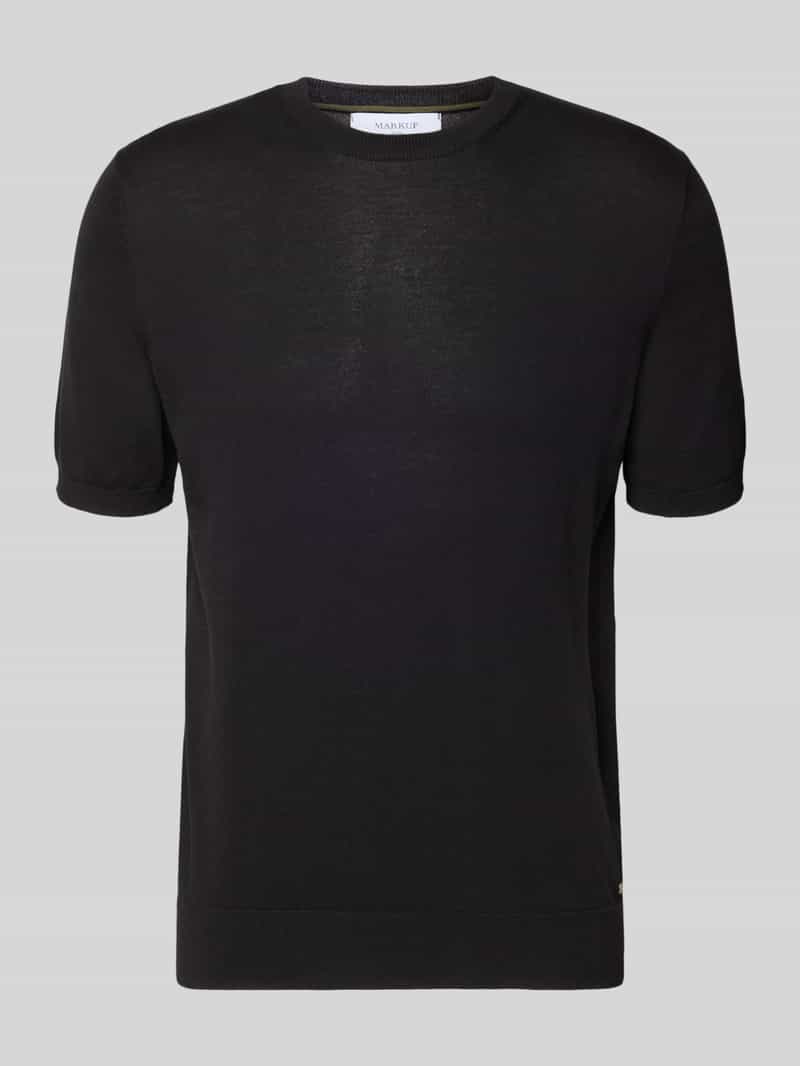 gebreid shirt met ronde hals