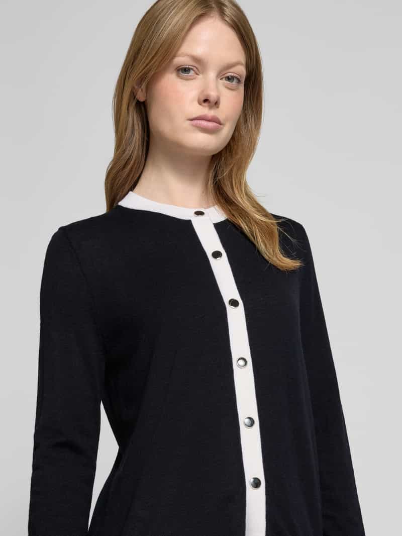 Christian Berg Woman Selection Wollen cardigan met doorknoopsluiting