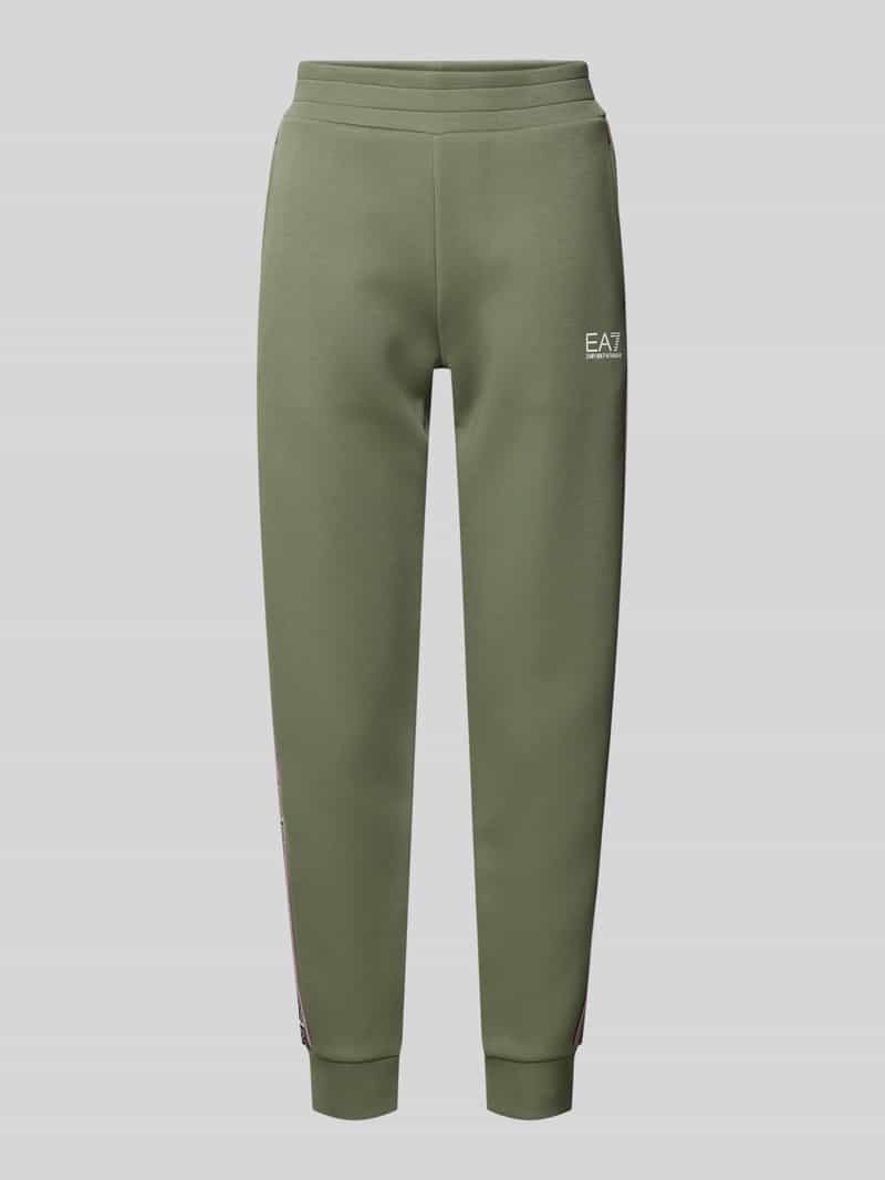 EA7 Emporio Armani Tapered fit sweatpants met labeldetails