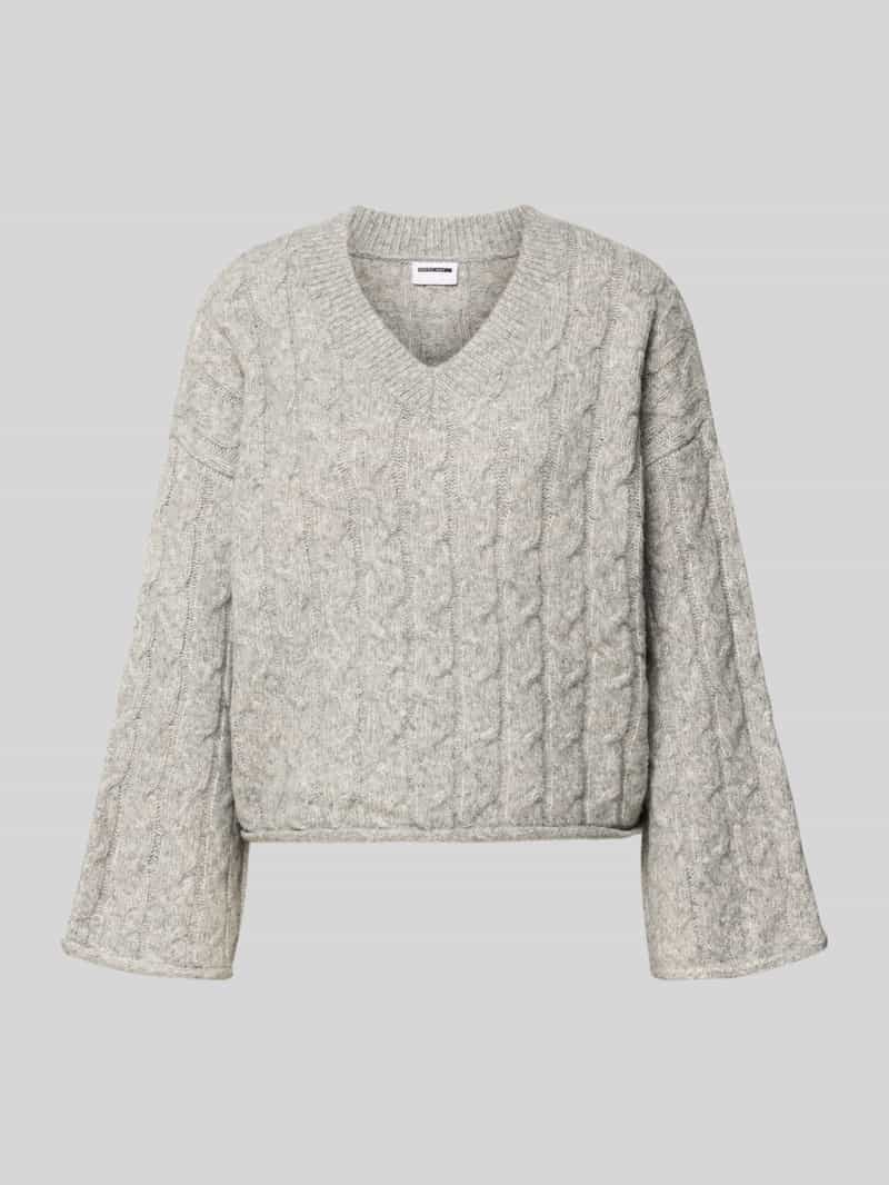 Noisy May Gebreide pullover met wol en kabelpatroon model 'MELOISE'