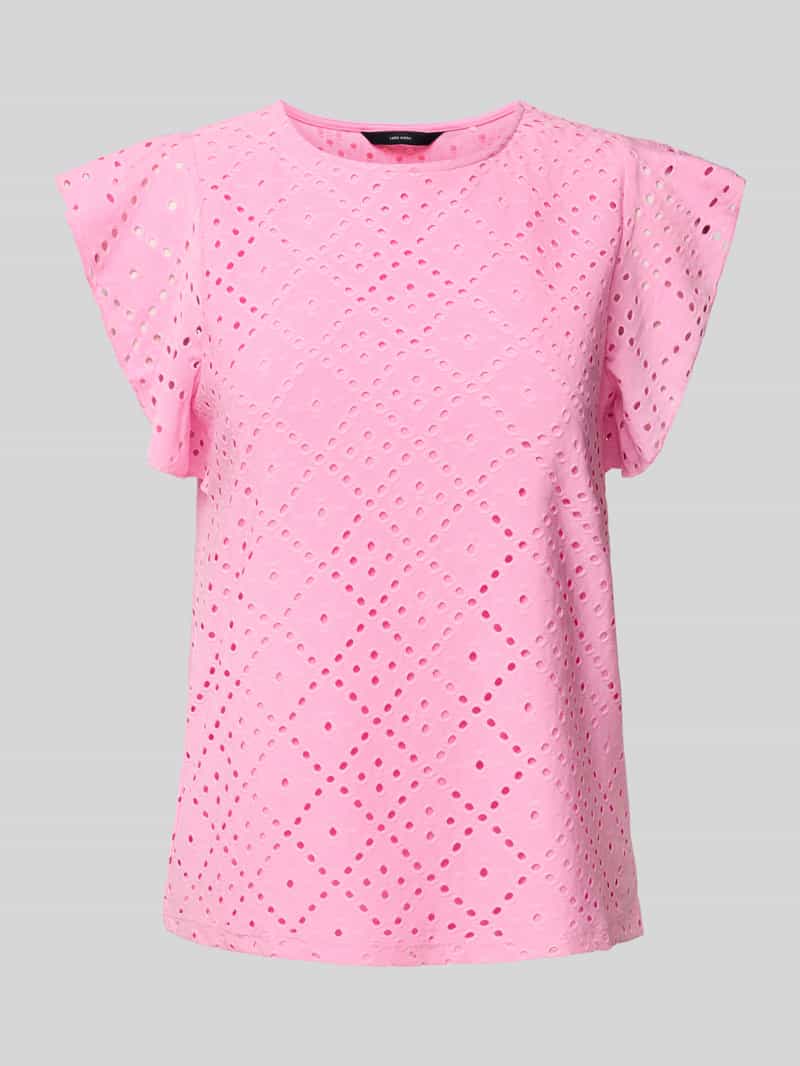 Vero Moda Regular fit T-shirt met ajourpatroon model 'TASSA'