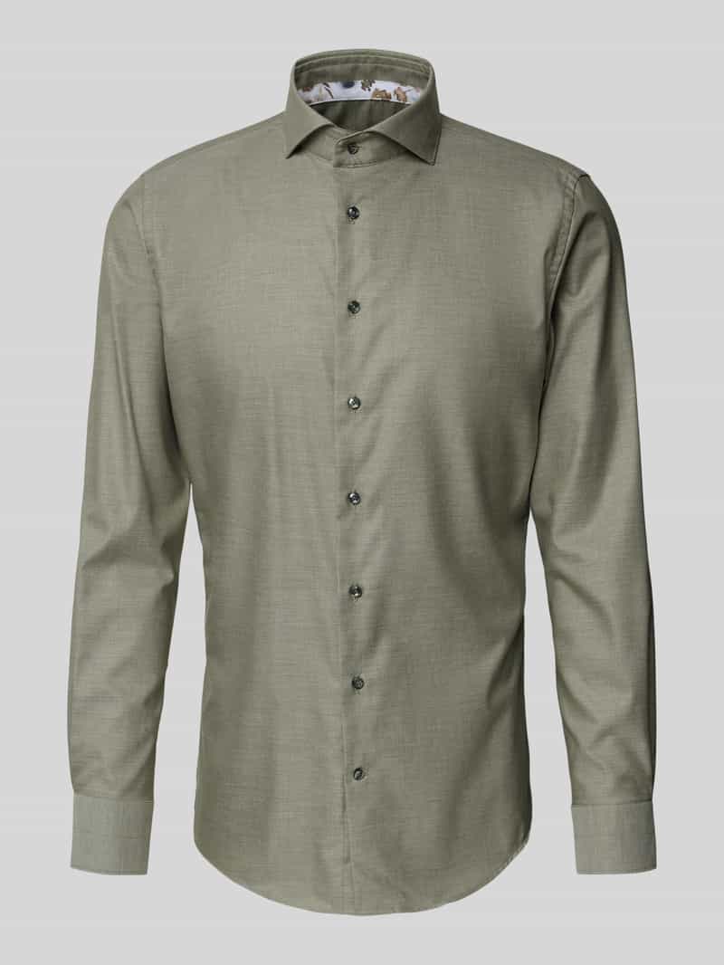 Profuomo Slim fit zakelijk overhemd met haaikraag