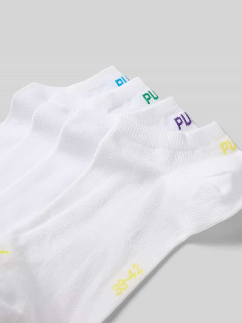 Puma Sneakersokken met logoprint in een set van 4 paar