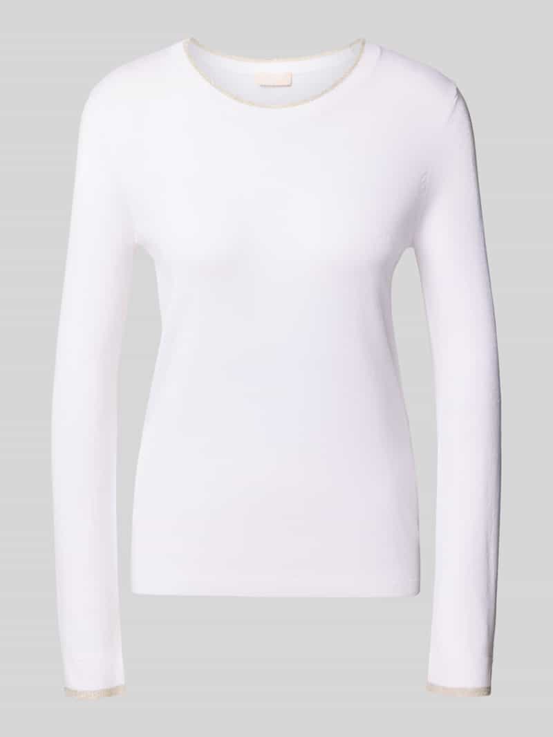 Liu Jo White Regular fit shirt met lange mouwen van viscosemix met ronde hals