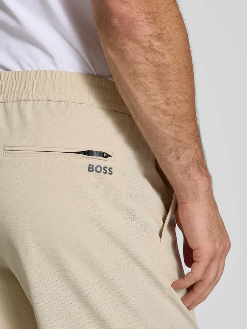 BOSS Green Korte regular fit broek met tunnelkoord