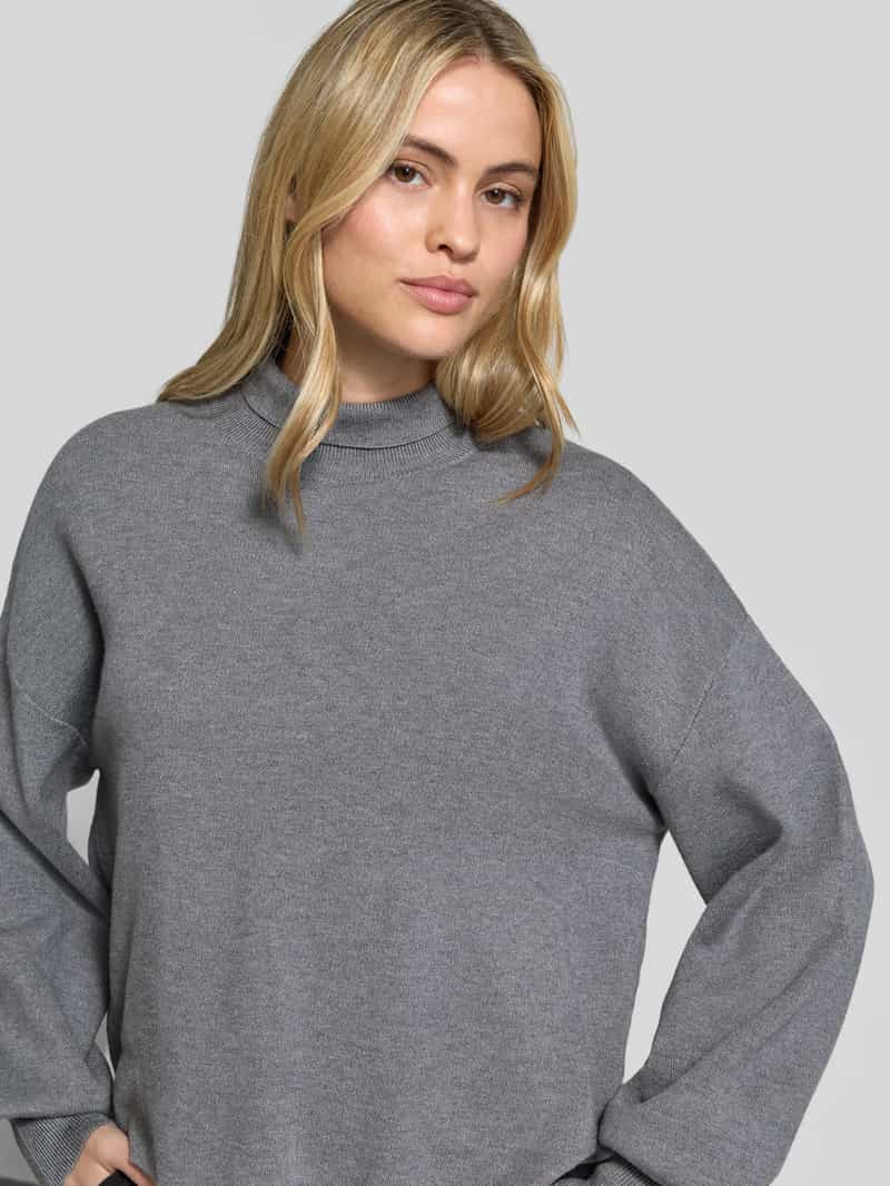 MSCH Copenhagen oversized fit gebreide pullover van viscosemix model 'Mercy East' grijs, foto 4