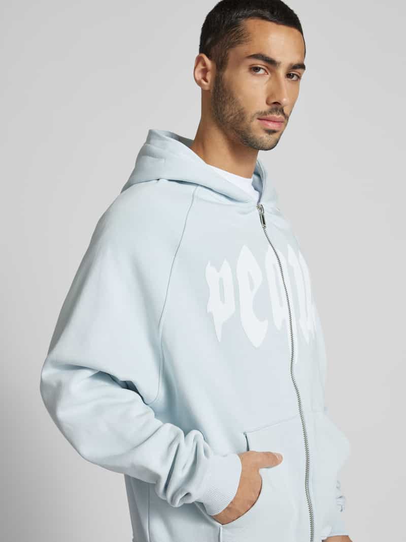 PEQUS Sweatjack met ritssluiting en labelprint
