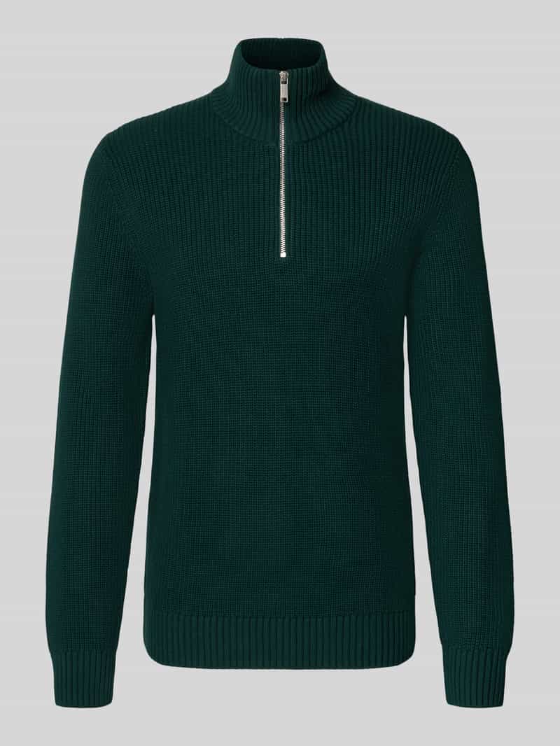 MCNEAL Slim fit gebreide pullover van pure katoen met schipperskraag