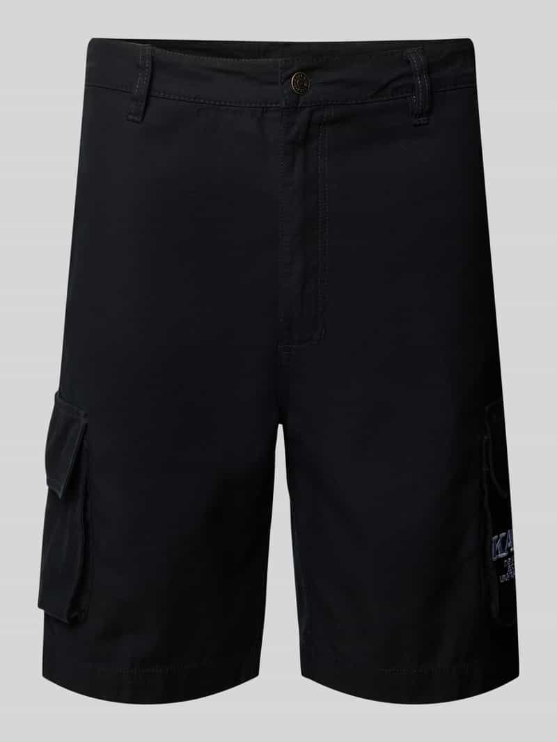 Karl Kani Korte regular fit cargobroek met labelstitching