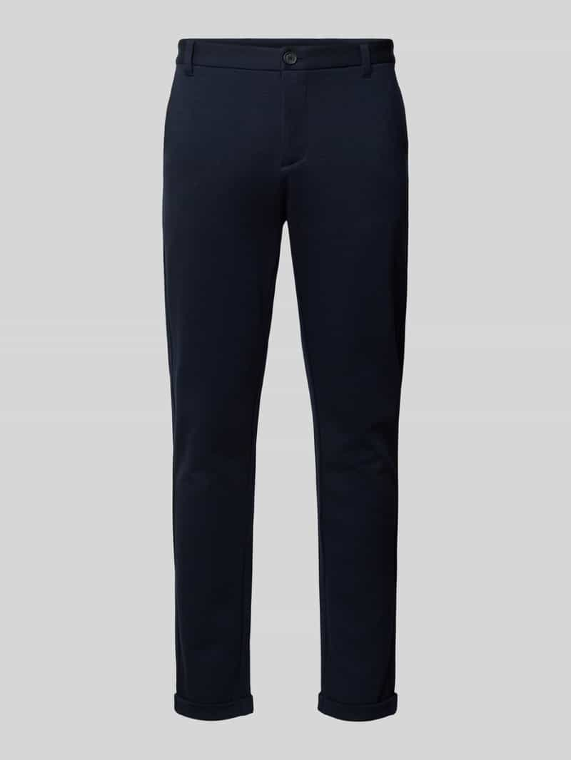 Lindbergh Slim fit stoffen broek met verkort model