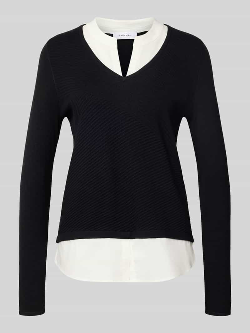 comma Gebreide pullover met structuurmotief