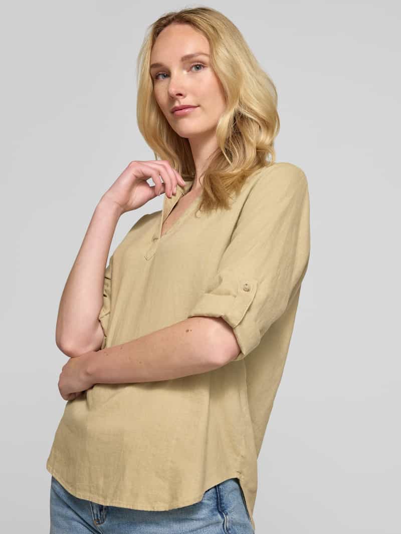 s.Oliver RED LABEL Regular fit blousetop van mix van linnen en viscose