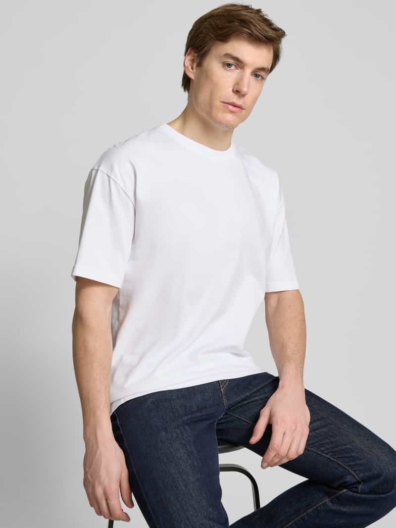 Samsøe T-shirt met geribde ronde hals model 'HUDSON'