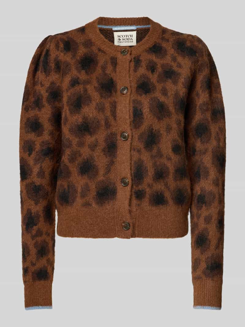 Scotch & Soda Gebreid jack met ronde hals en knoopsluiting