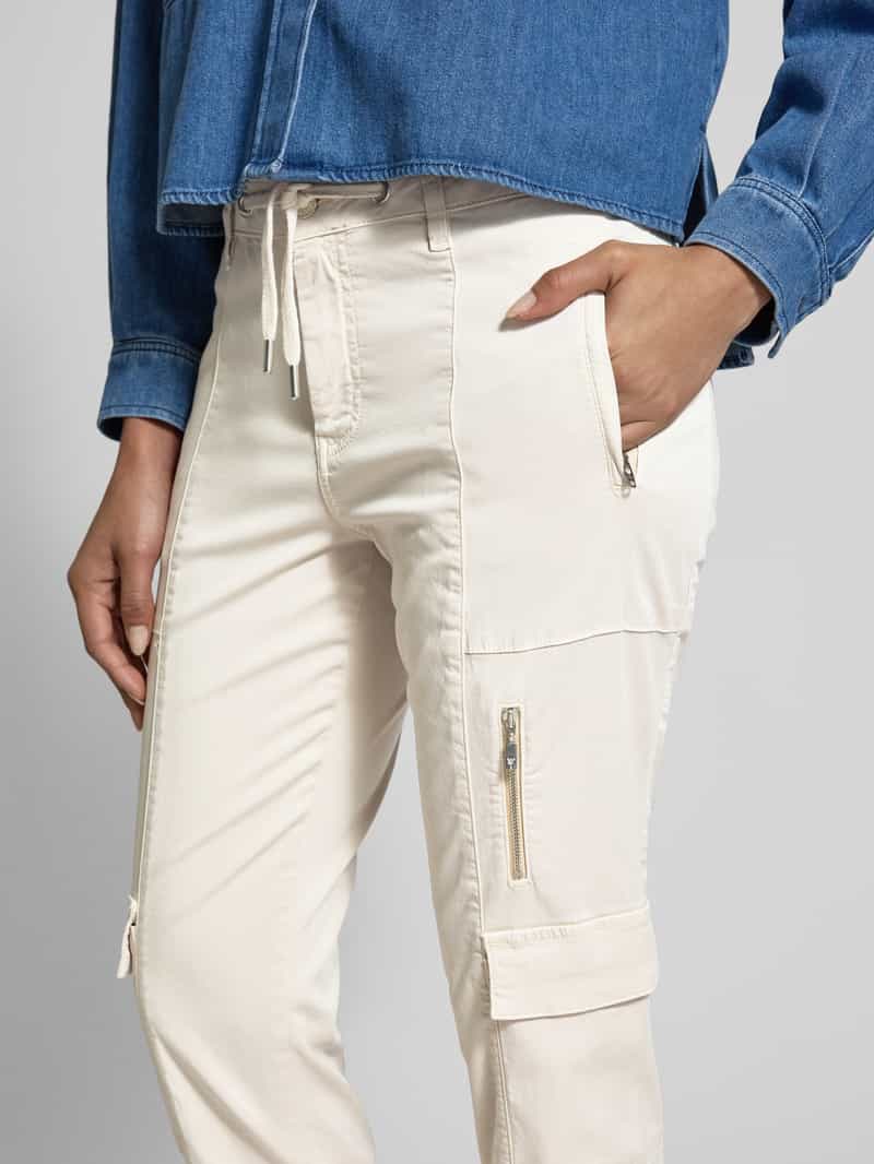 monari Slim fit cargobroek met tunnelkoord