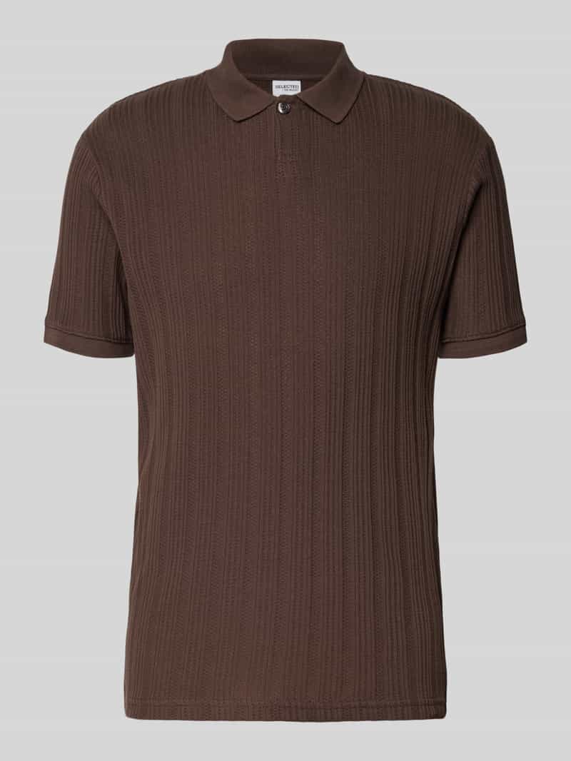 Selected Homme Slim fit poloshirt met structuurmotief model 'JADEN'