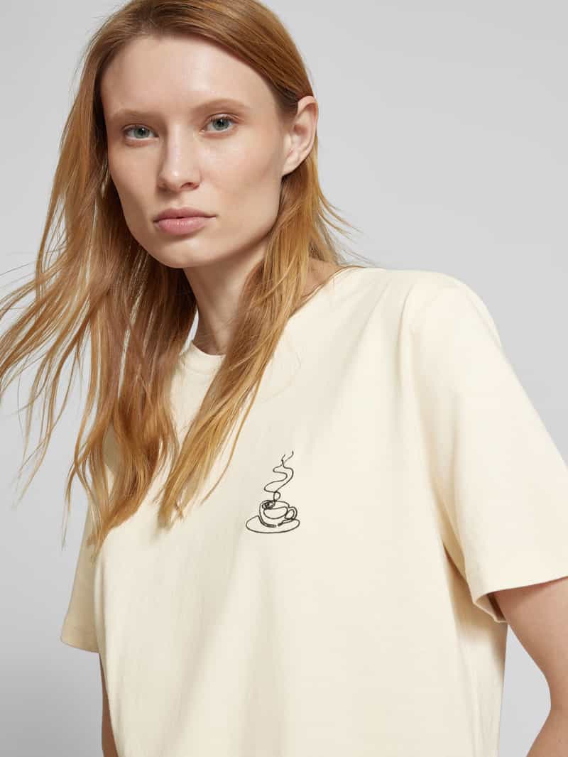 Vila T-shirt met labelstitching model 'SYBIL'