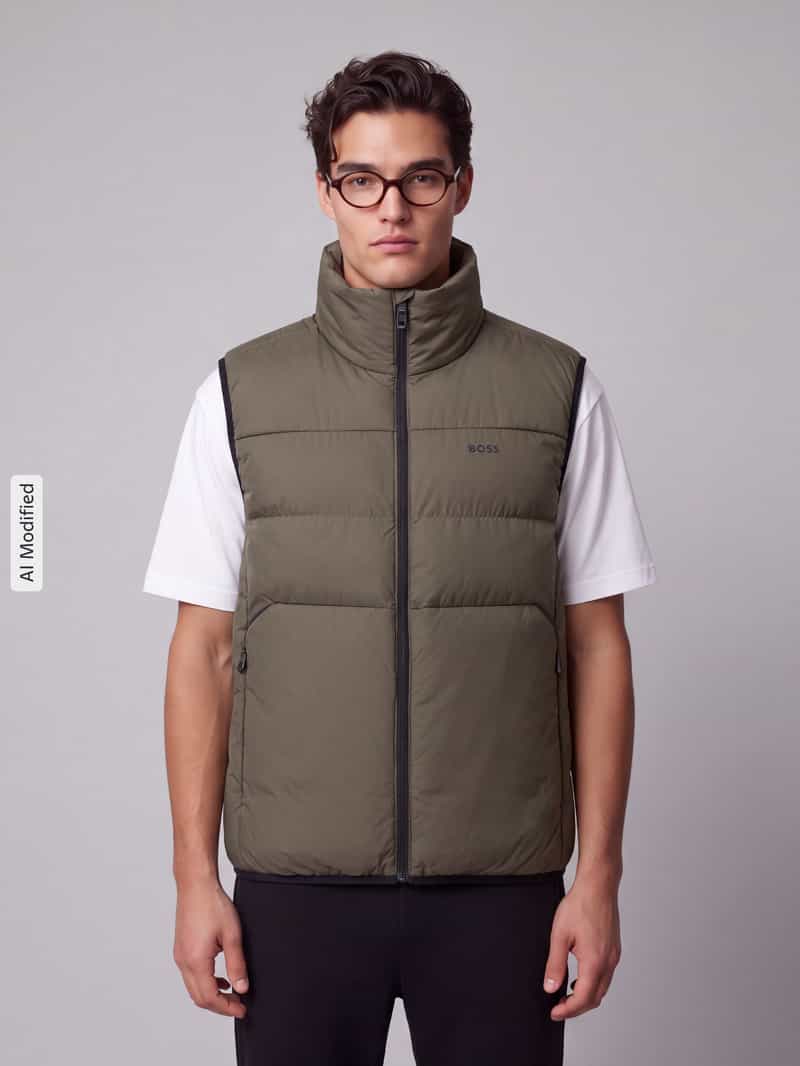 BOSS Green Regular fit bodywarmer met opstaande kraag model 'OW_Urbanex'