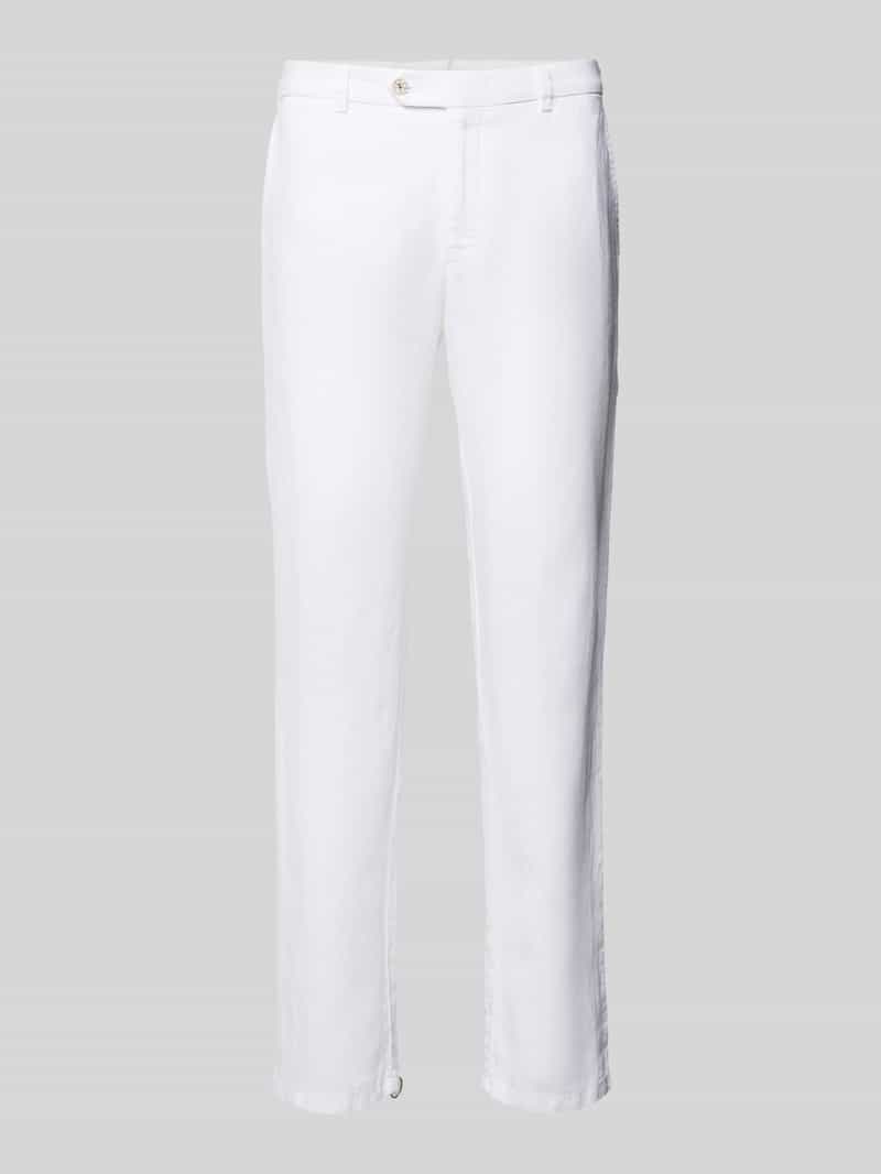 Mmx Regular fit linnen broek met riemlussen model 'LYNX'