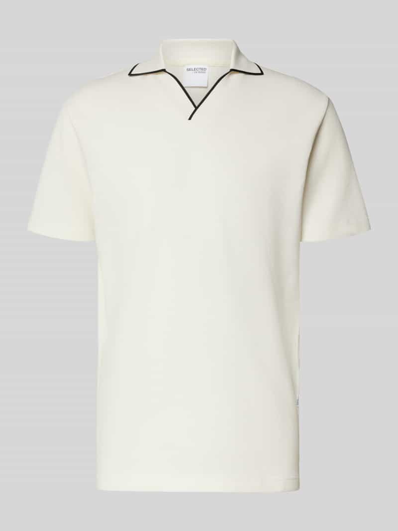 Selected Homme Slim fit poloshirt met V-hals model 'SANGEV'