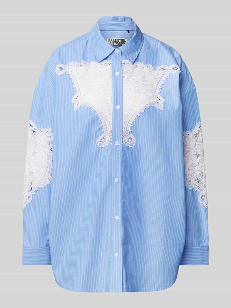 Essentiel Antwerp Oversized overhemdblouse met kant model 'Hoofd'