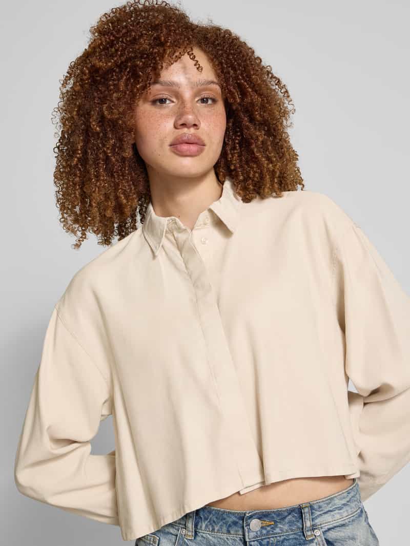 Only Relaxed fit overhemdblouse van viscosemix model 'LARIS'