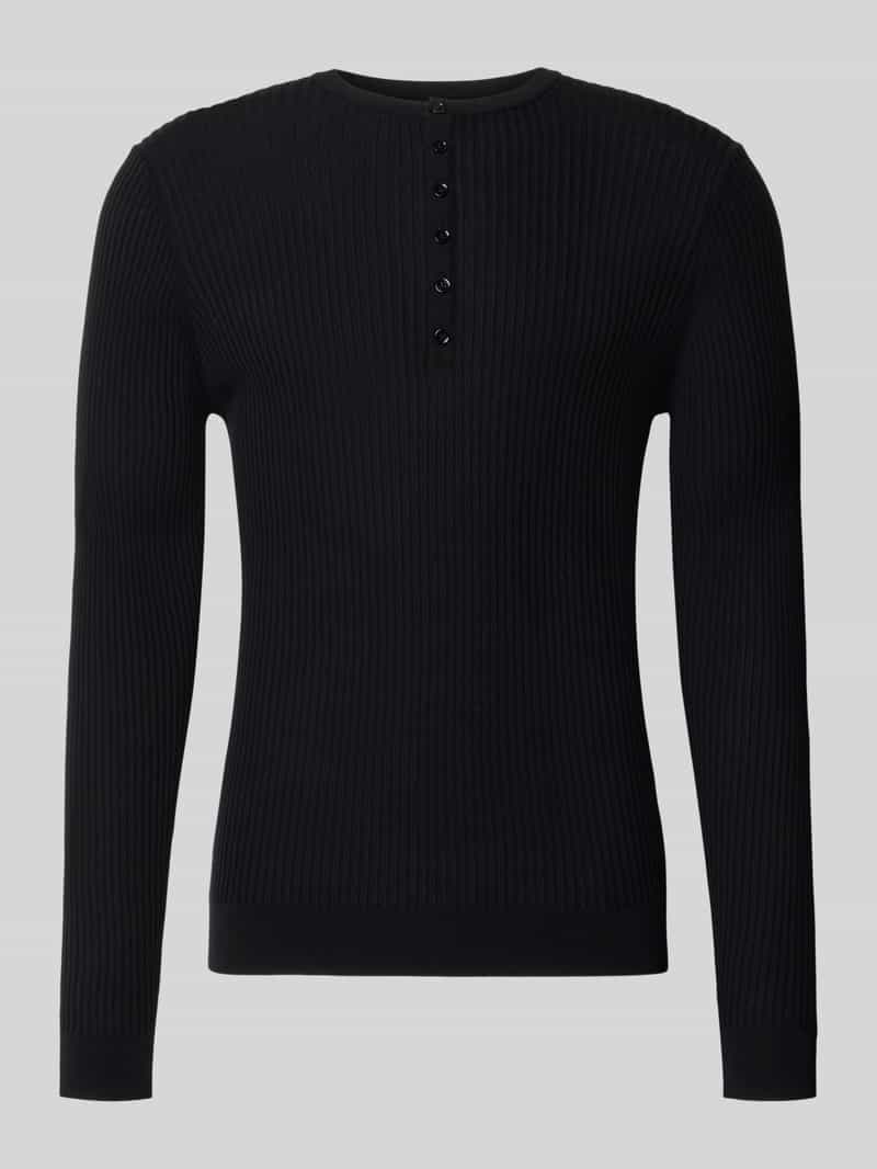 Antony Morato Gebreide pullover van mix van lyocell en wol met knoopsluiting