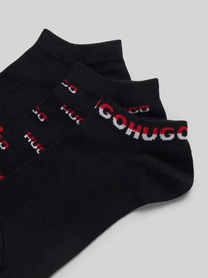 HUGO Sneakersokken met labeldetail in een set van 3 paar