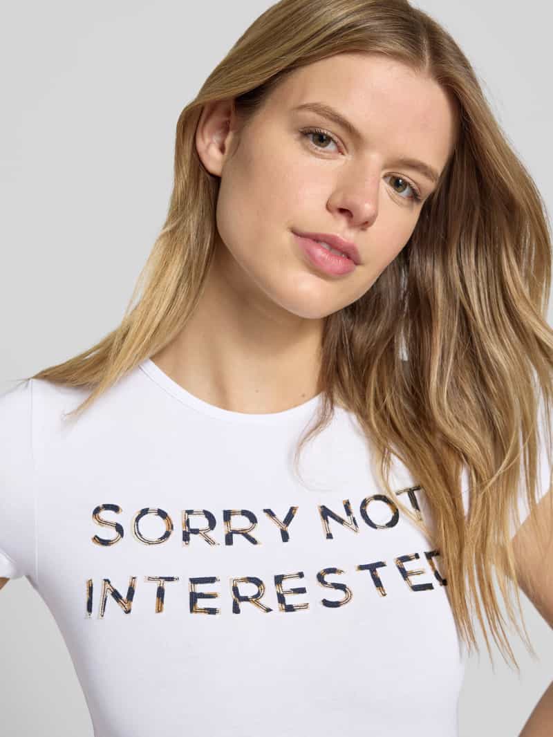 Noisy May T-shirt met statementstitching model 'KATINKA'