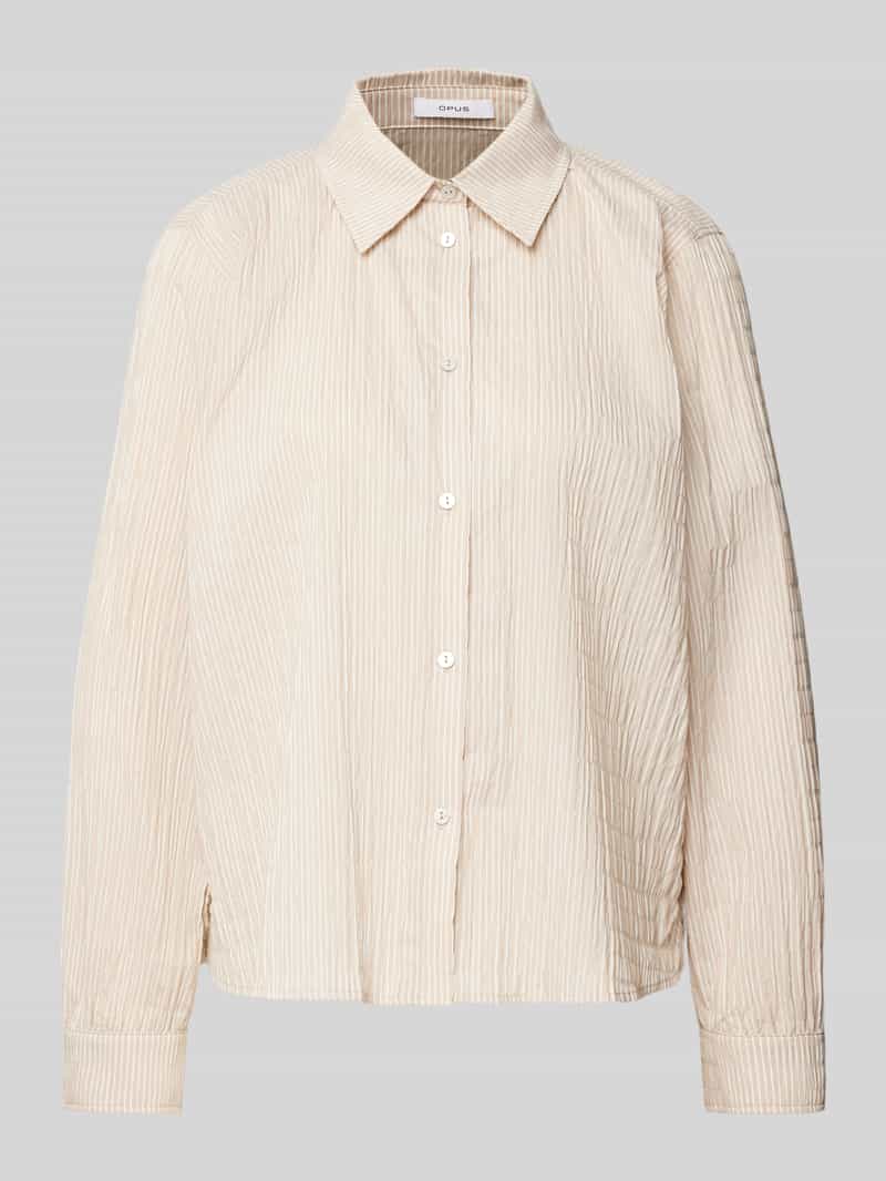 Opus Regular fit overhemdblouse met smokdetails model 'Finnea'