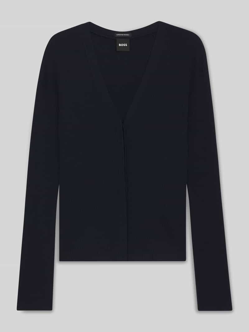 Boss Slim fit gebreid jack van scheerwol