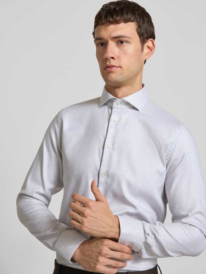 Profuomo Slim fit zakelijk overhemd met haaikraag model 'Cutaway'