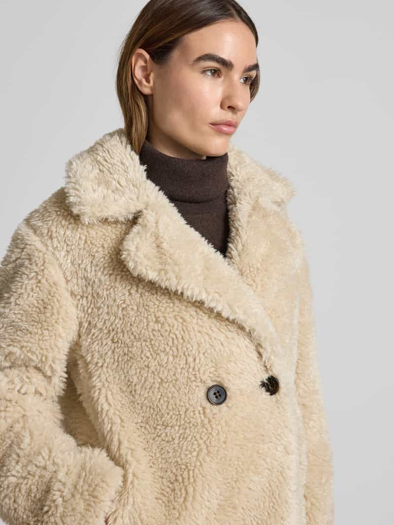 s.Oliver RED LABEL Relaxed fit jack van teddybont met reverskraag