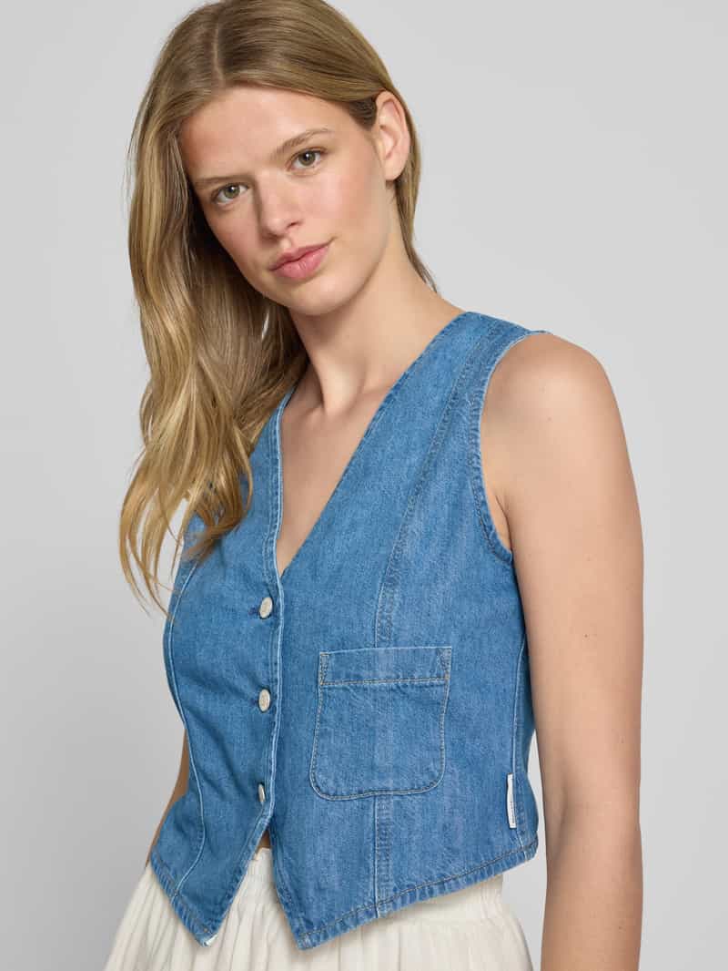 Marc O'Polo DENIM Jeansgilet met V-hals en knoopsluiting