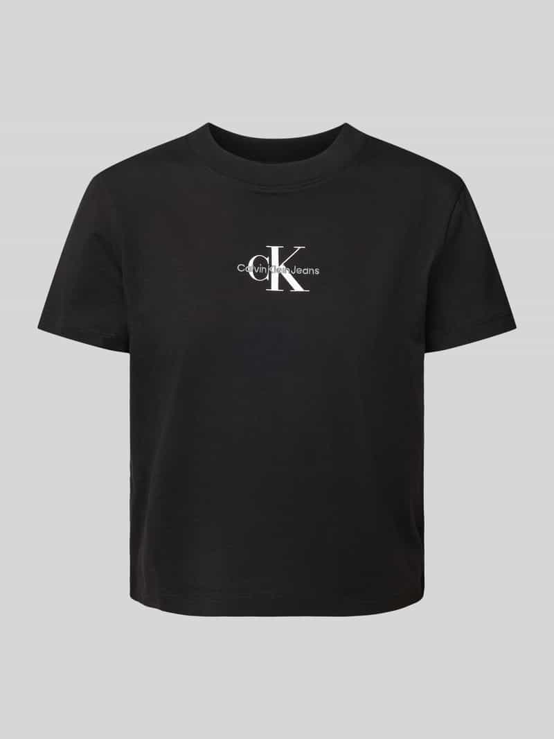 Calvin Klein Jeans T-shirt met labelstitching en ronde hals