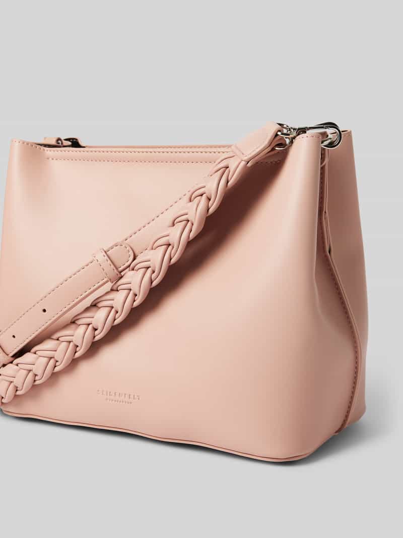 Seidenfelt Handtas in leerlook model 'MELBU'