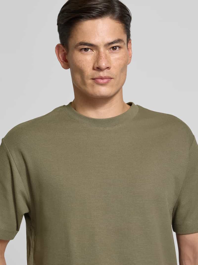 MCNEAL T-shirt met geribde ronde hals
