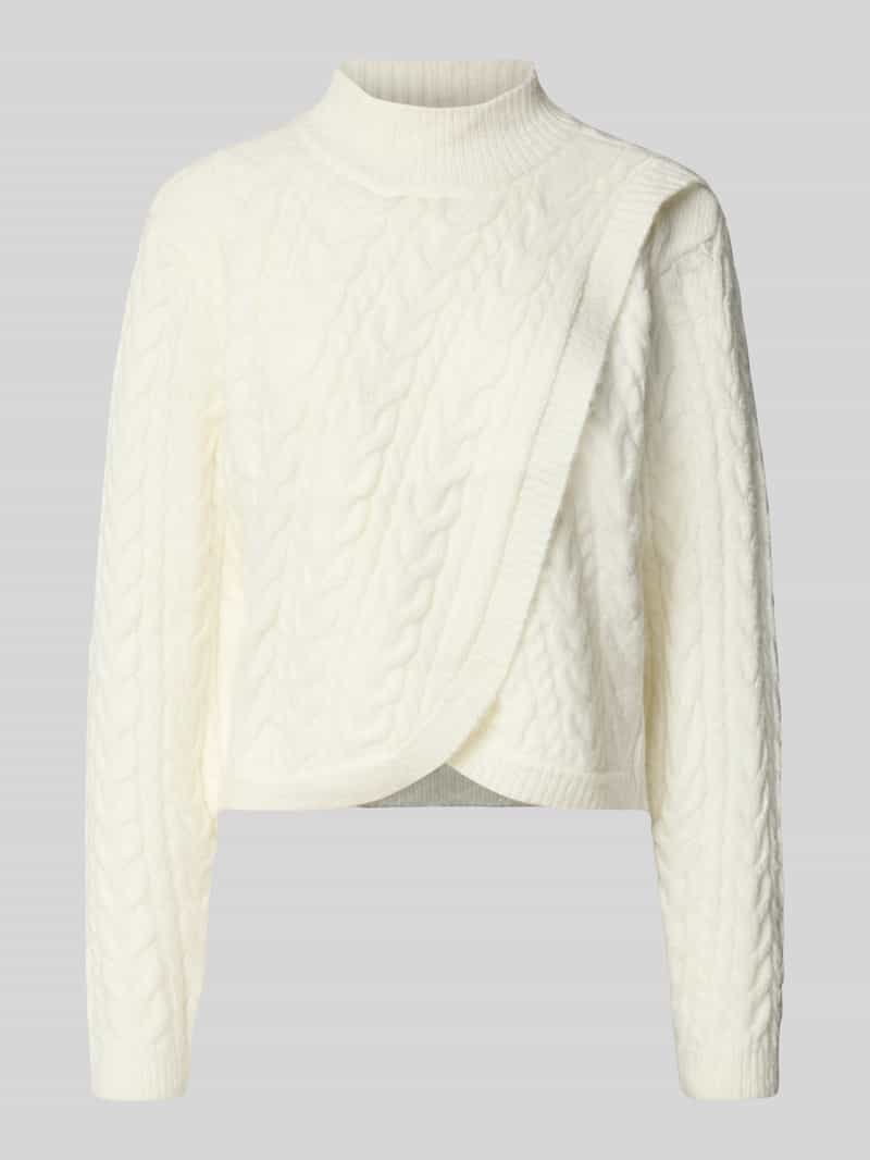 Apricot Gebreide pullover met wol in wikkellook