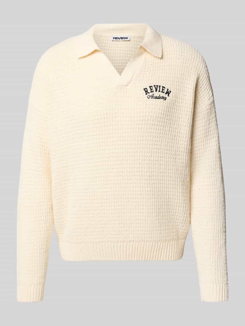REVIEW Gebreide pullover met labelstitching