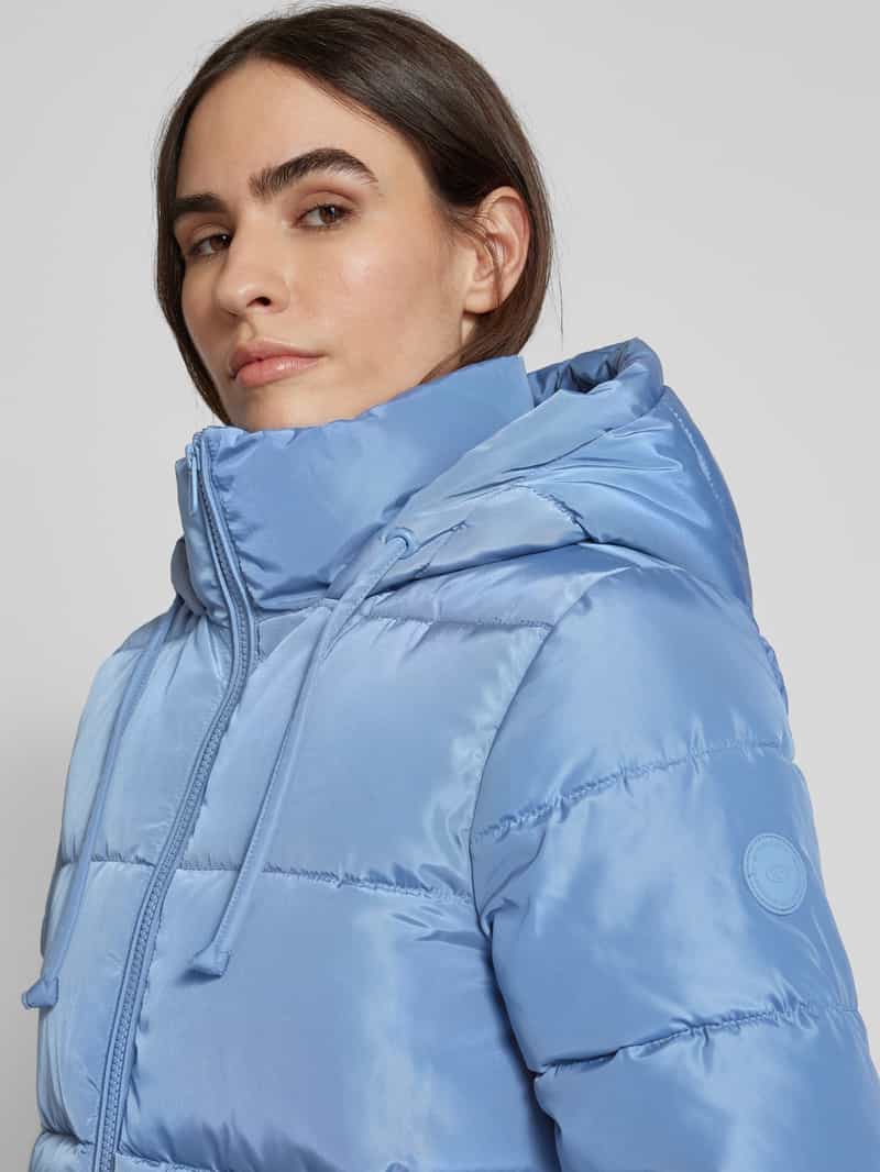 Tom Tailor Comfort fit gewatteerde lange jas met capuchon en opstaande kraag
